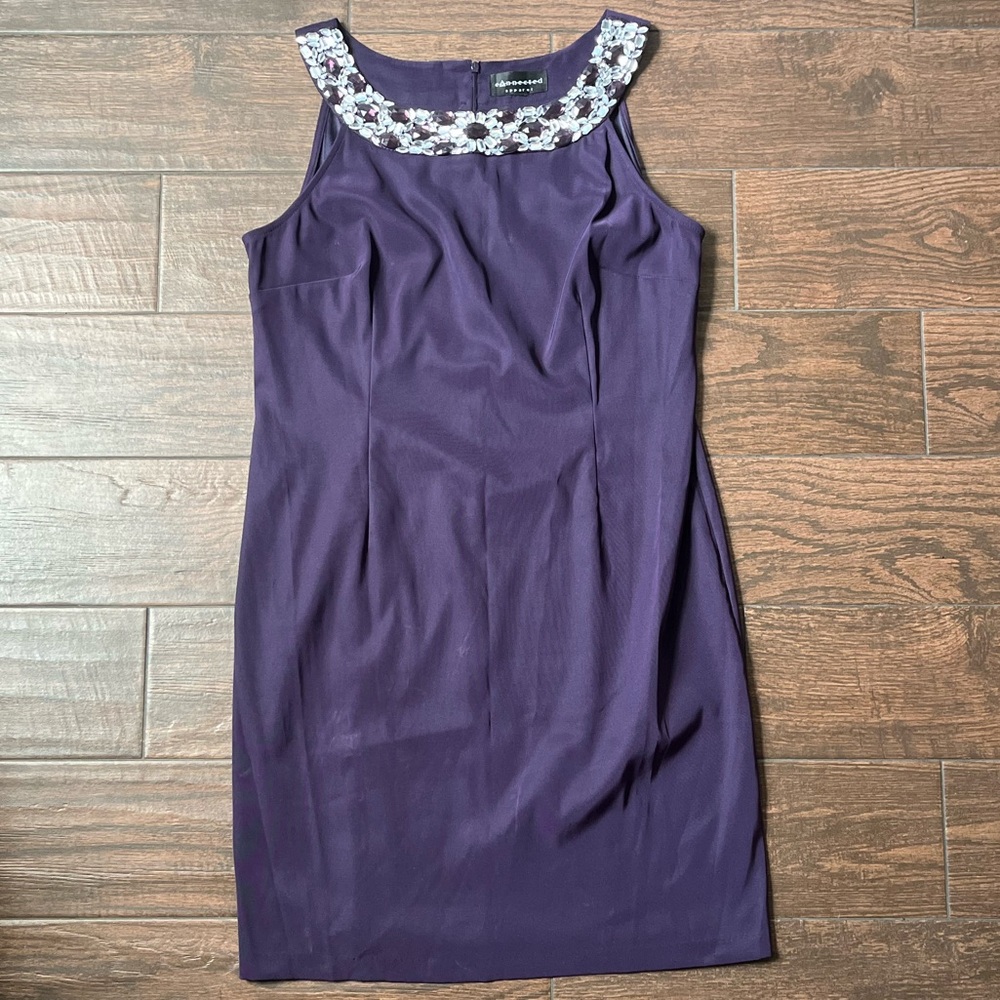 Rhinestone purple sleeveless midi/maxi dress